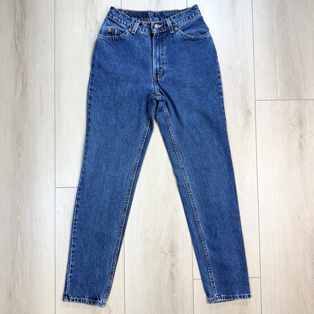 VTG Levi's 912 Slim Fit Tapered Leg Blue Jeans Youth Sz 7 Jr‎ M USA Orange Tab